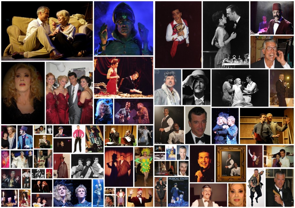 A collage of my life in musical theatre - from Evita, Phantom, Beauty and The Beast, The Ratpack, Live in  Las Vegas to Priscilla, Queen of the Desert.